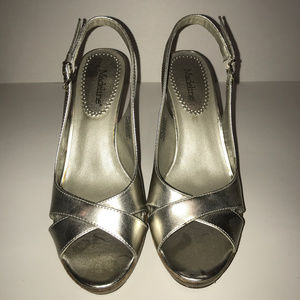 Madeline Silver Platform Heels